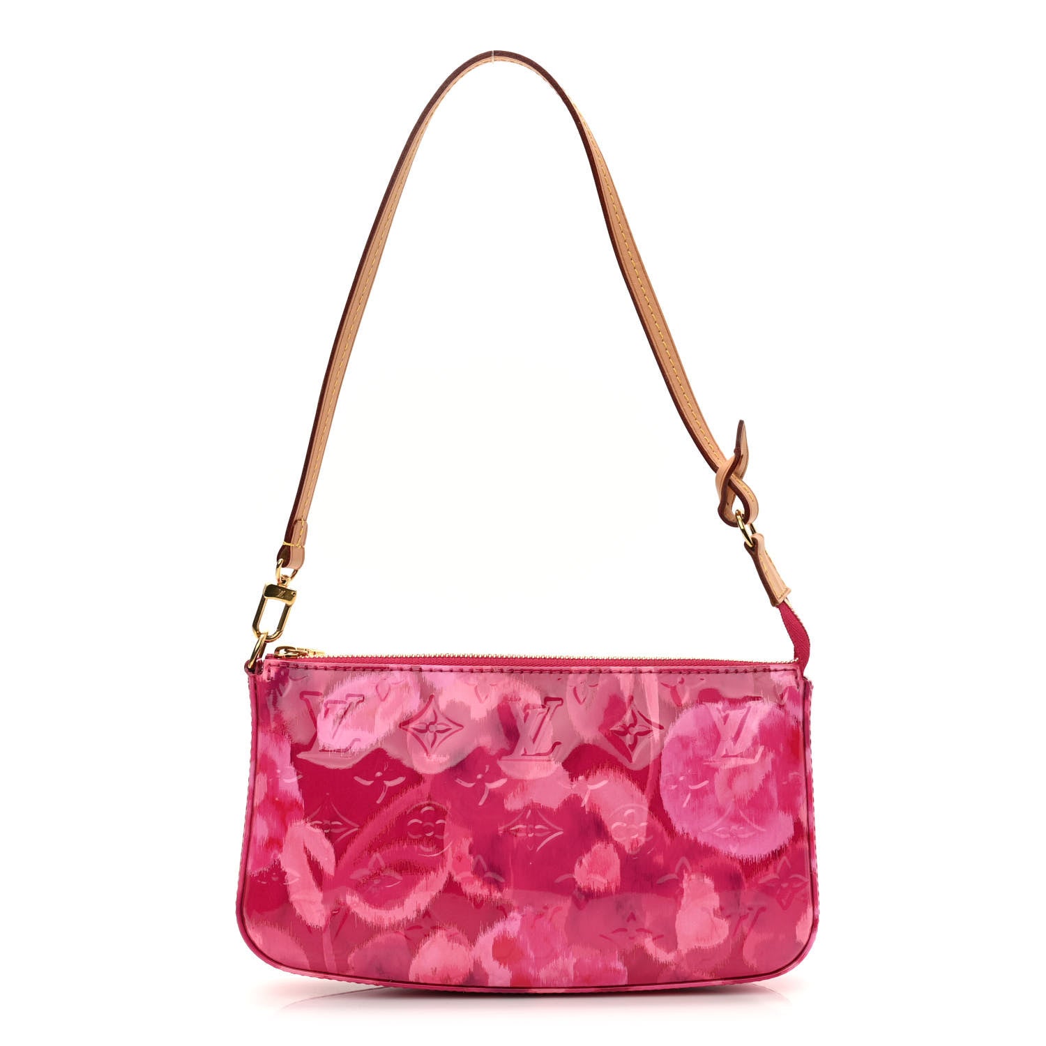 Louis Vuitton Vernis Ikat Pochette Accessories NM Rose Indien 1 of 9