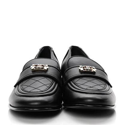 Chanel Lambskin Quilted Womens CC Loafers 39 Black 2 of 10