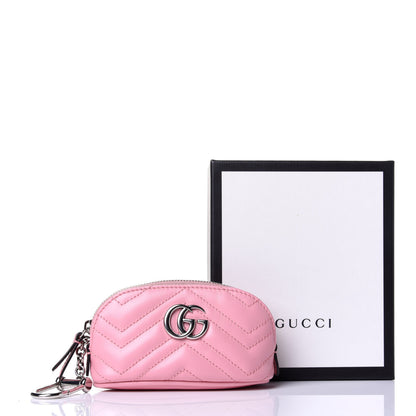 Gucci Calfskin Matelasse GG Marmont Key Pouch Wild Rose 7 of 7