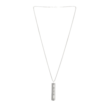 Tiffany Sterling Silver 1837 Bar Pendant Necklace 3 of 5