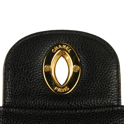 Chanel Caviar Vertical Quilted Jumbo Flap Black 6 of 9