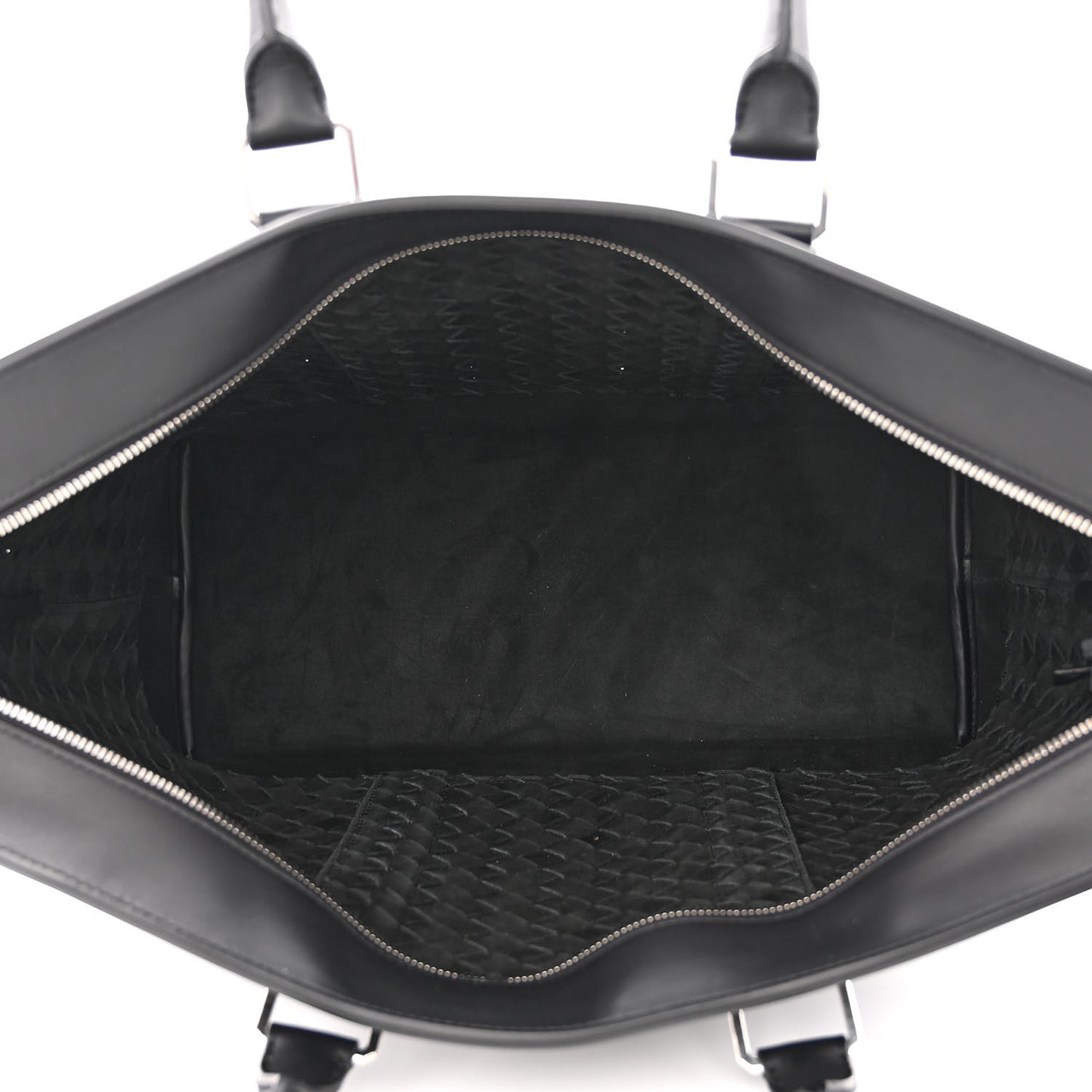 Calfskin Intrecciato Zipped Tote Black