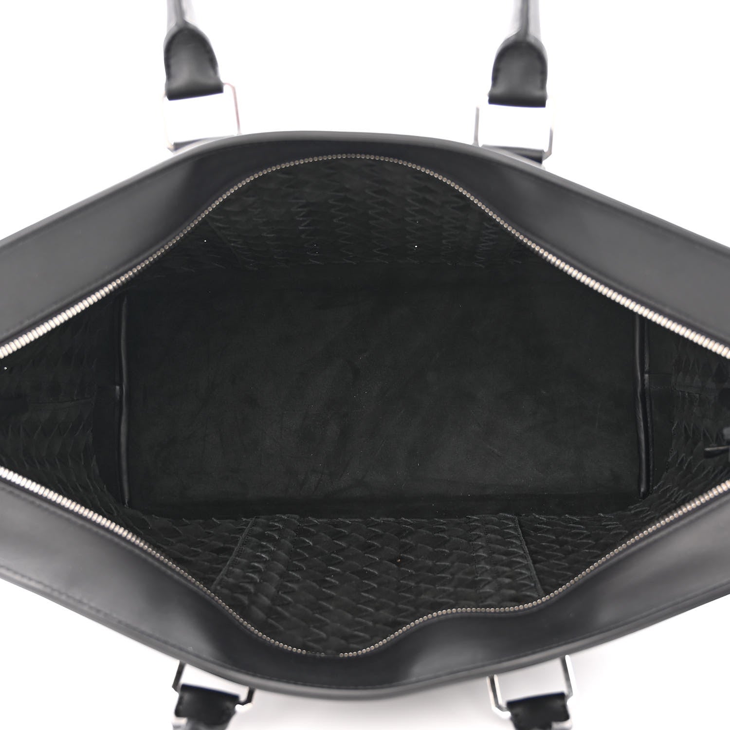 Bottega Veneta Calfskin Intrecciato Zipped Tote Black 6 of 12