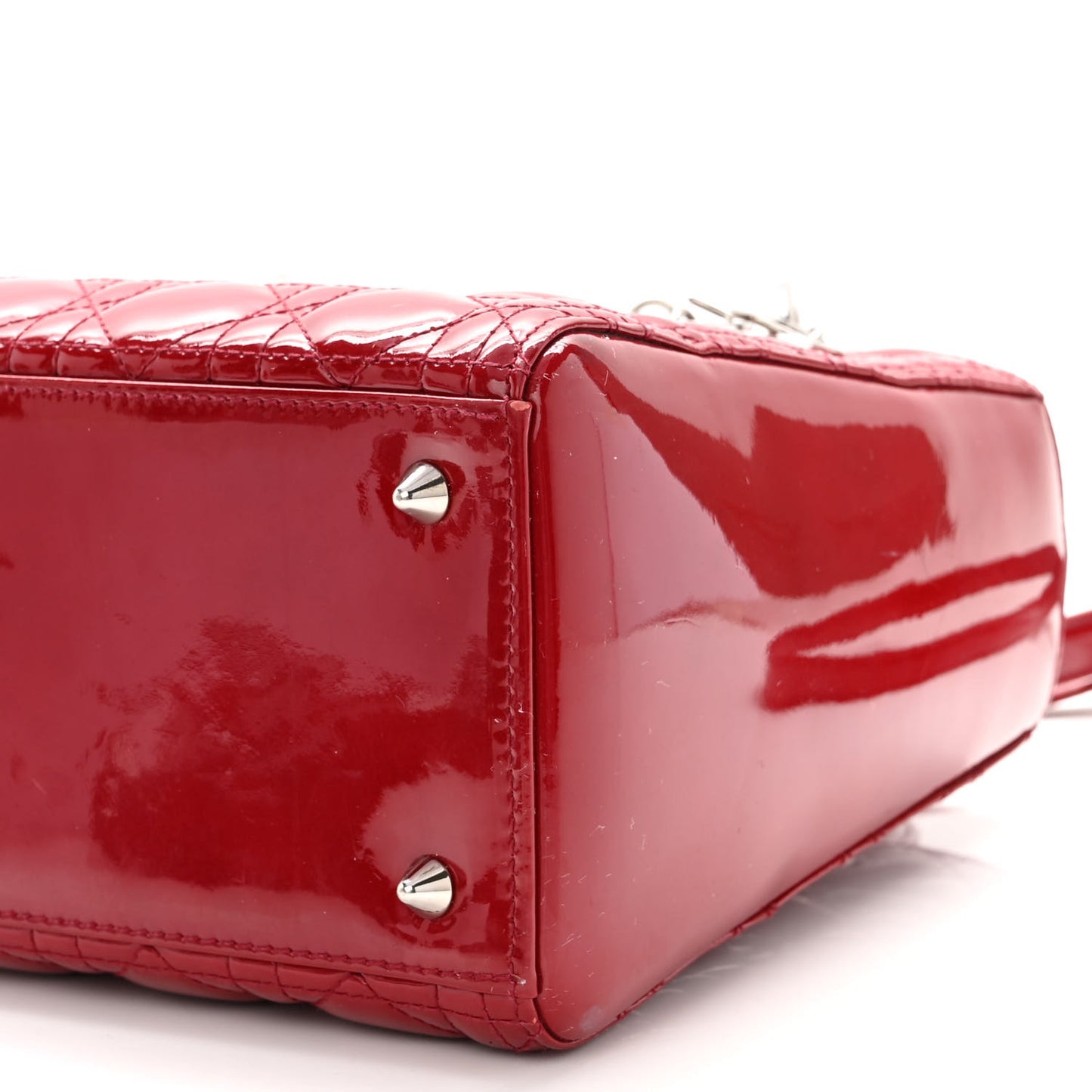 Patent Cannage Medium Lady Dior Red