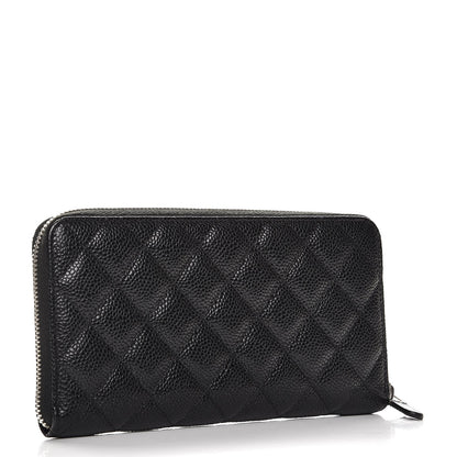 Chanel Caviar Quilted Large Gusset Zip Around Wallet Black 3 of 8