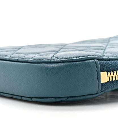 Christian Dior Lambskin Cannage Lady Dior Phone Holder Blue 9 of 10