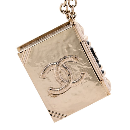 Chanel Metal CC Lion Book Locket Necklace Gold 6 of 7
