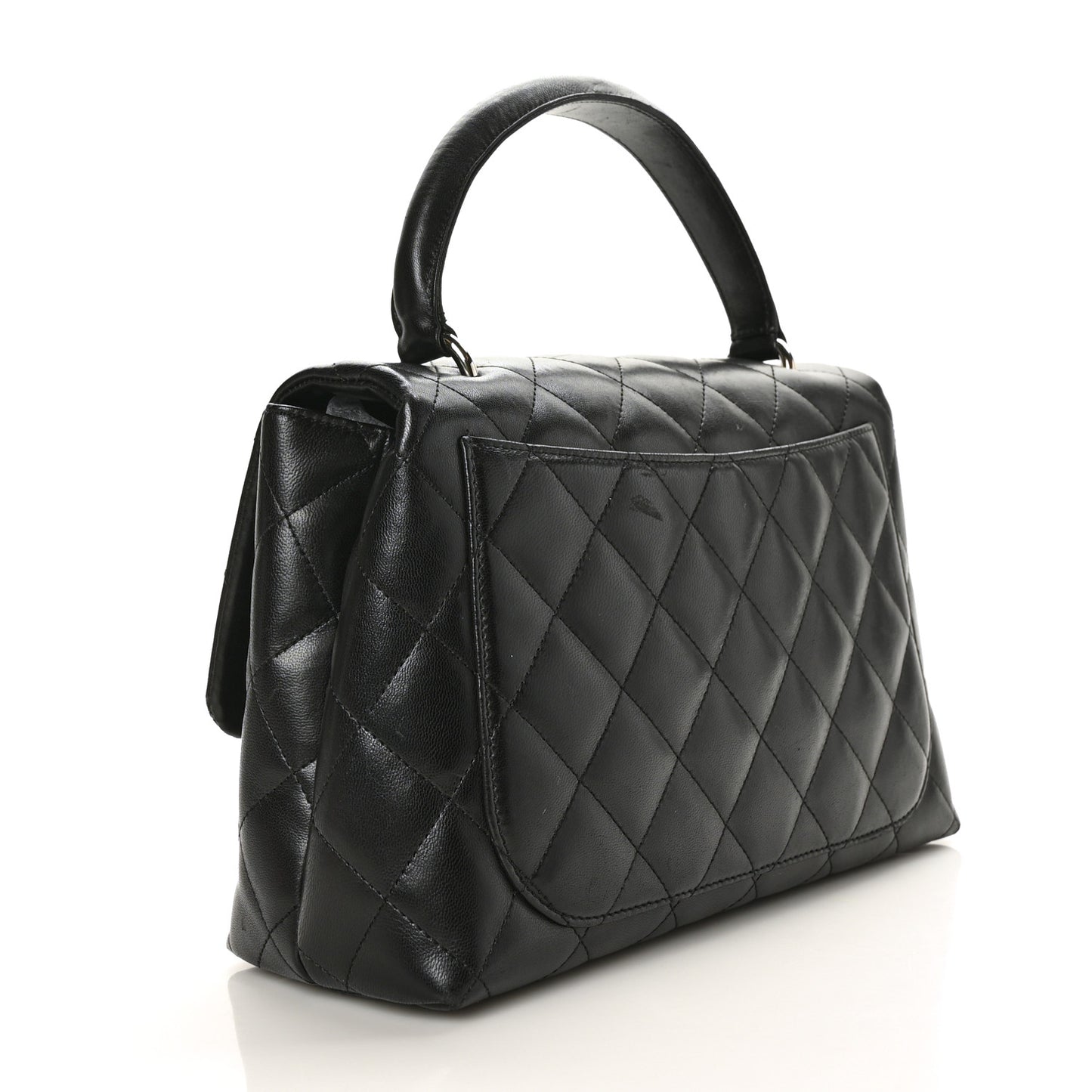 Lambskin Quilted Medium Kelly Flap Black
