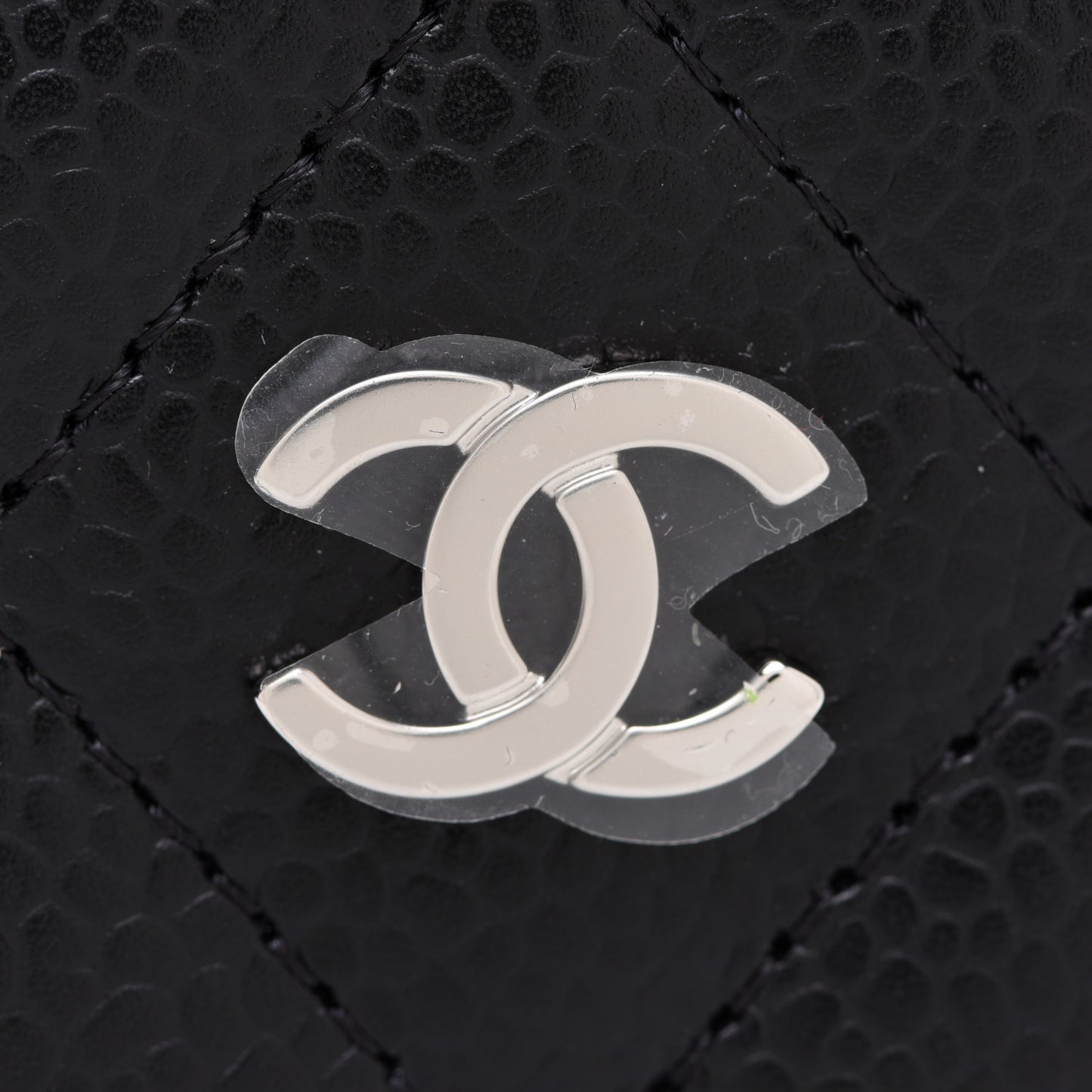 Caviar Quilted Card Holder Black