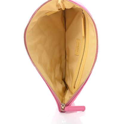 Chanel Lambskin Quilted Medium CC Cosmetic Case Pink Yellow 4 of 4