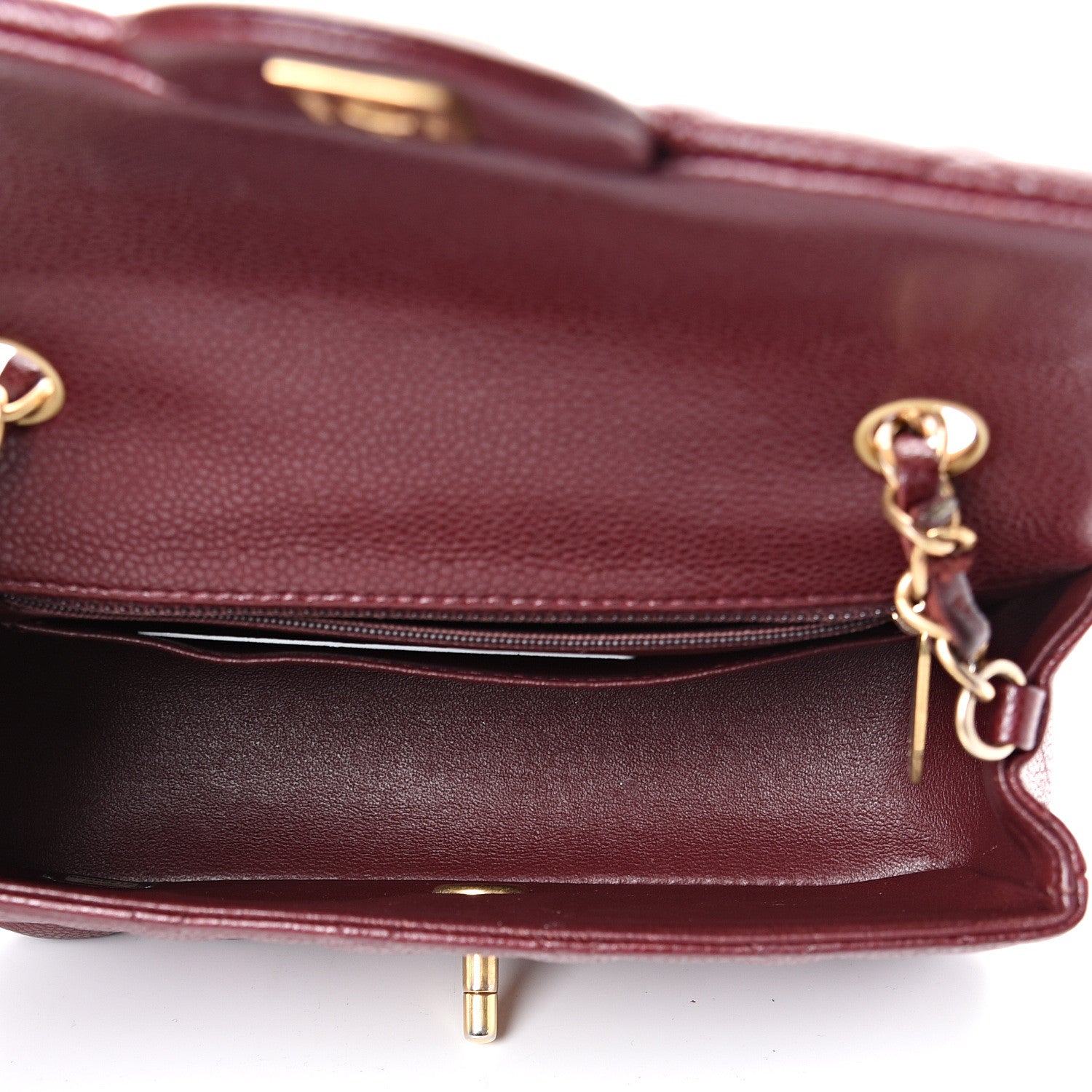 Chanel Caviar Quilted Mini Rectangular Flap Burgundy 4 of 11