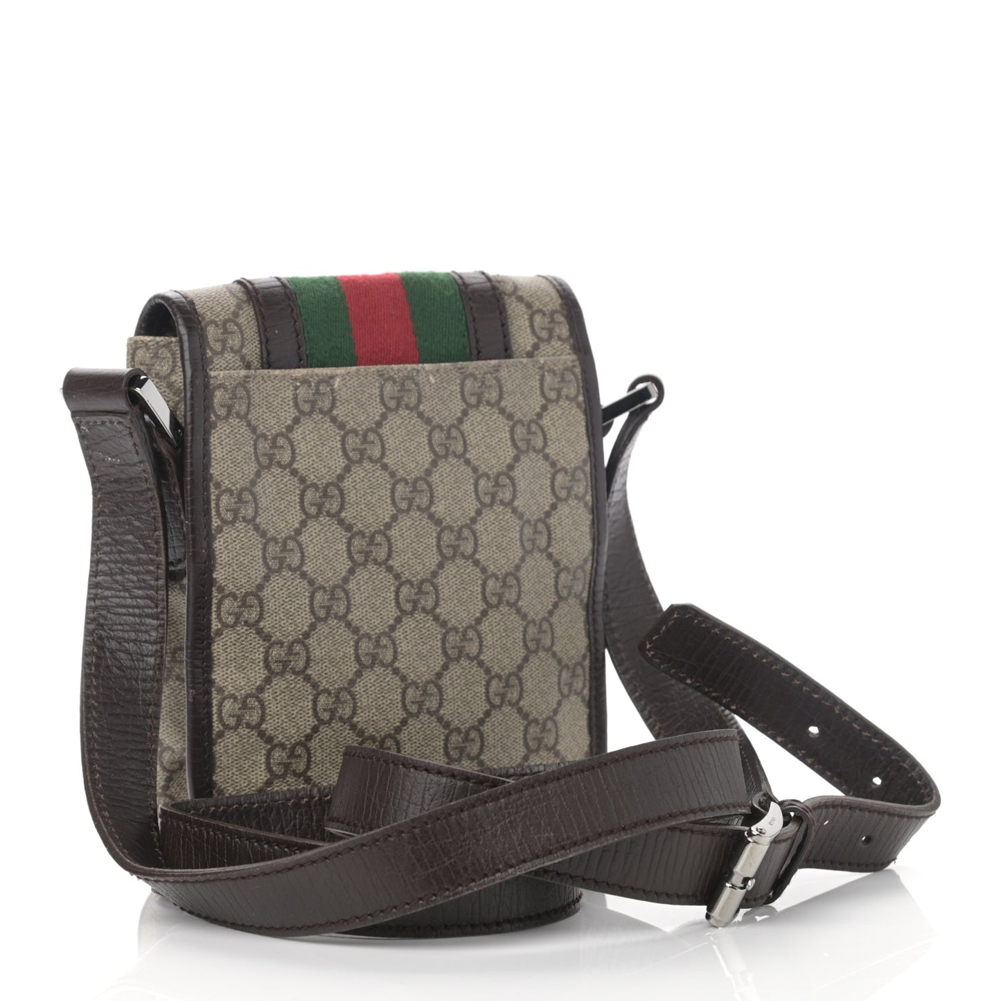 GG Plus Monogram Web Small Flap Messenger Bag