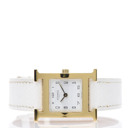 Hermes Stainless Steel Epsom 21mm Heure H Hour Quartz Watch Blanc 3 of 6