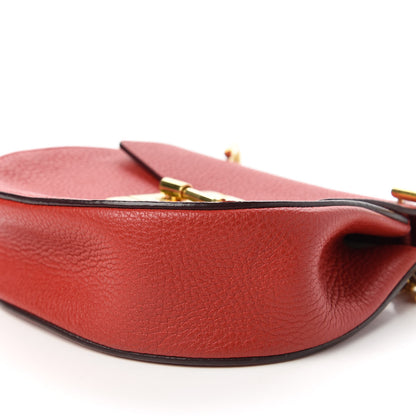 Chloe Grained Lambskin Mini Drew Shoulder Bag Plaid Red 7 of 10