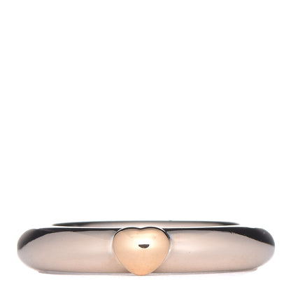 Tiffany 18K White Yellow Gold Heart Band Ring 51 5.75 1 of 4