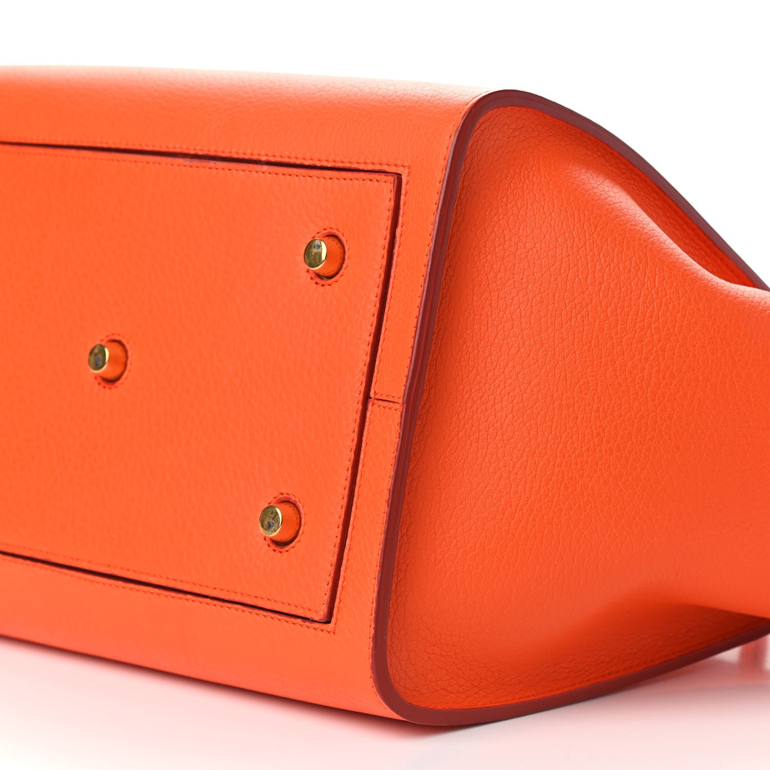 Celine Crisped Calfskin Small Tie Knot Tote Bright Orange 10 of 15