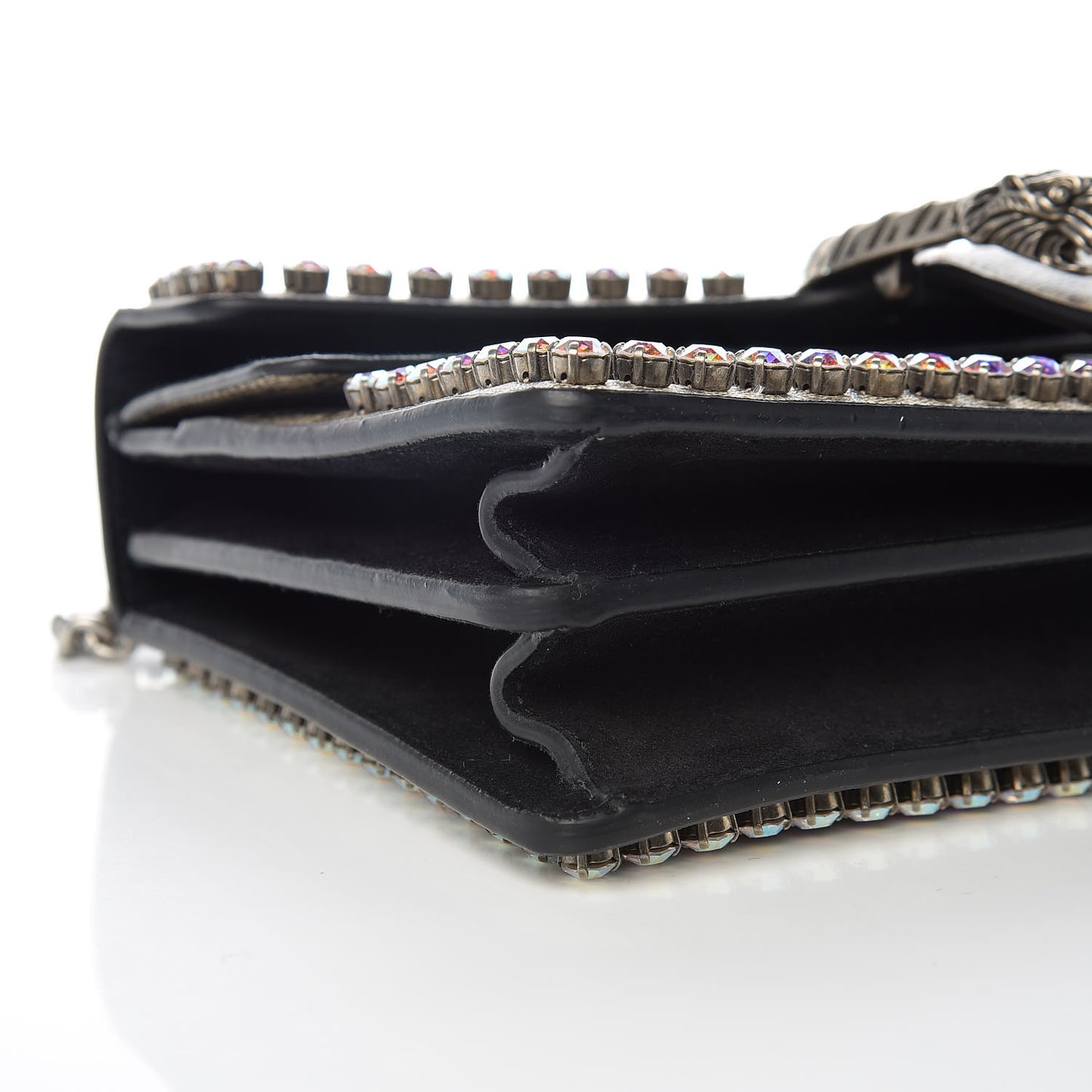 GG Supreme Monogram Crystal Small Dionysus Shoulder Bag Black