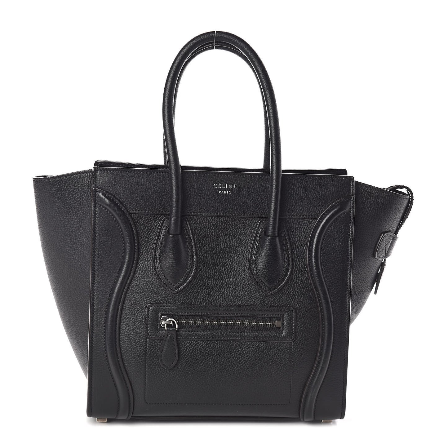 Drummed Calfskin Micro Luggage Black