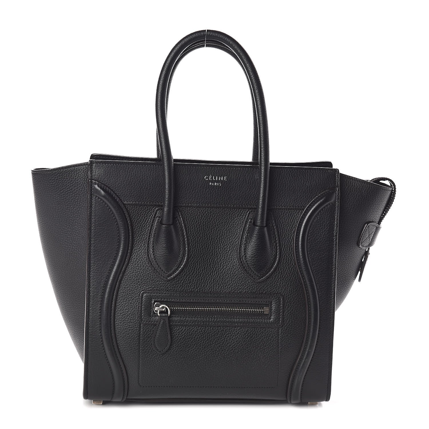 Celine Drummed Calfskin Micro Luggage Black 1 of 9