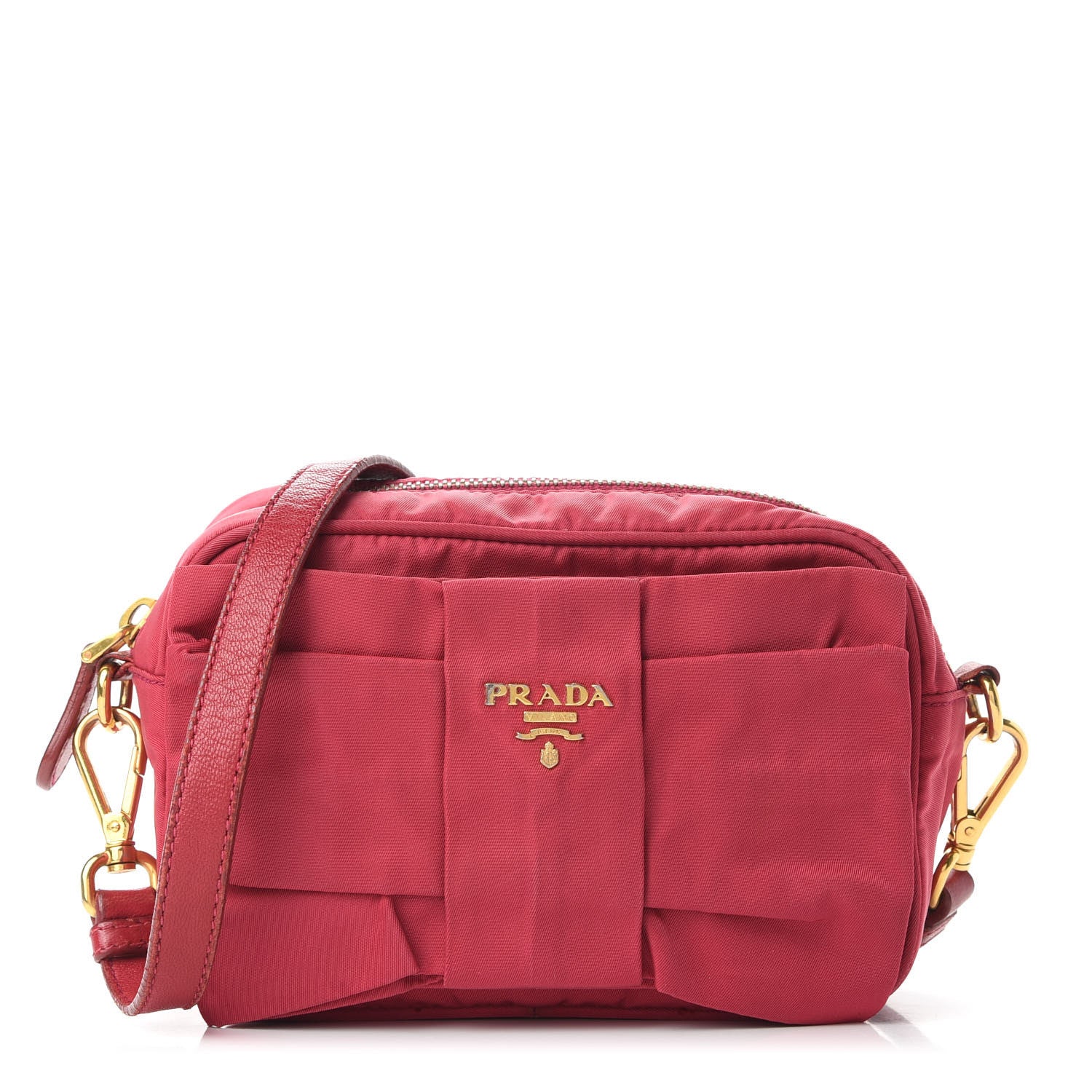 Prada Tessuto Nylon Bow Camera Bag Fuxia 1 of 9