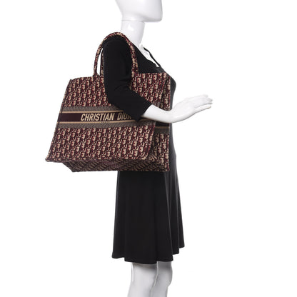 Christian Dior Oblique Large Book Tote Burgundy Multicolor 2 of 10