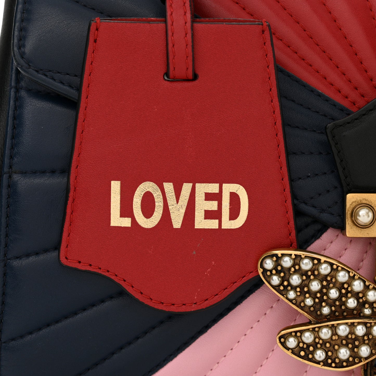 Calfskin Bamboo Trapuntata Queen Margaret Top Handle Bag Blue Agata Hibiscus Red Mystic White Sugar Pink