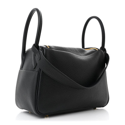 Hermes Taurillon Clemence Lindy 26 Black 3 of 10