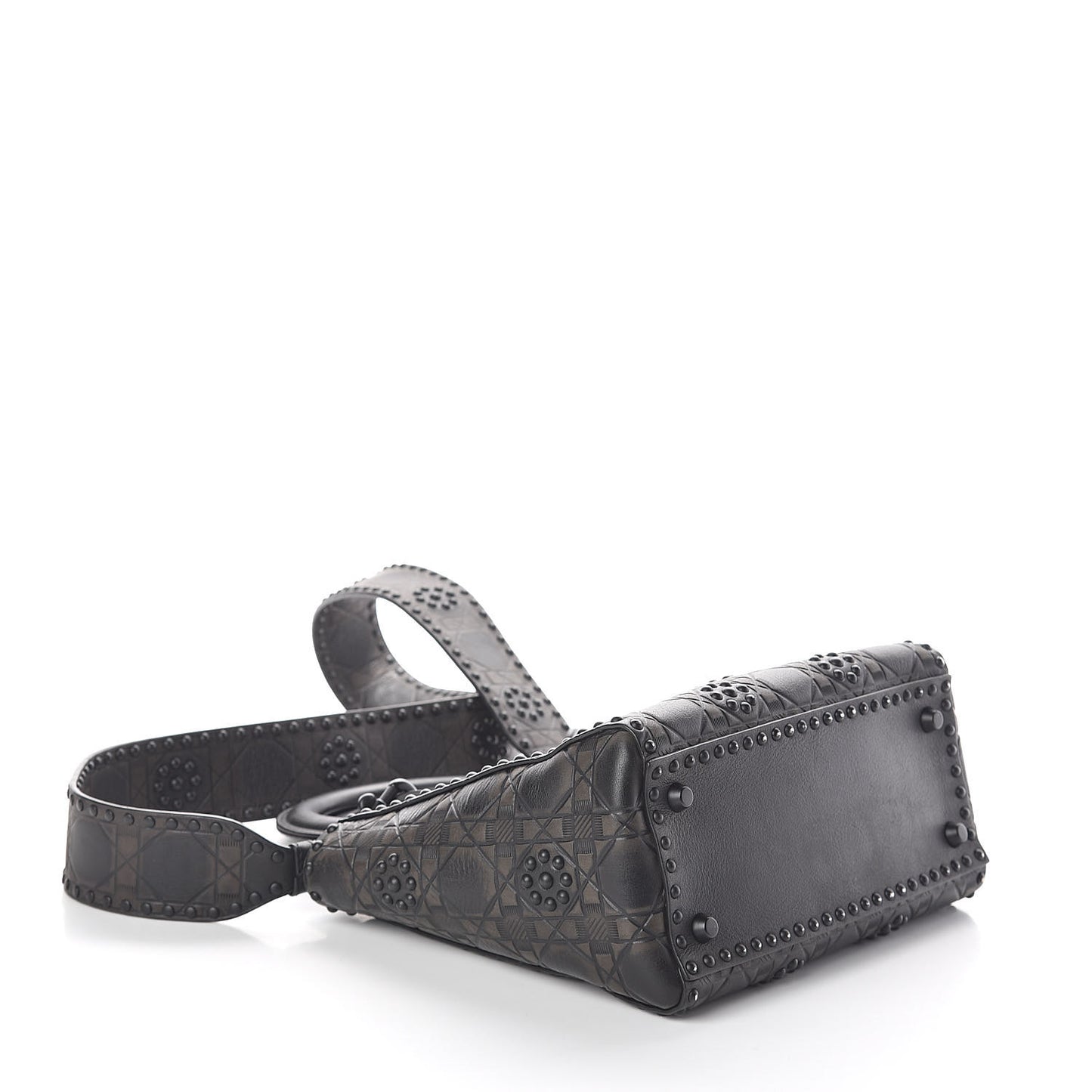 Lambskin Studded Matte Cannage Medium Lady Dior So Black
