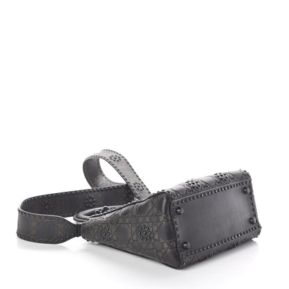 Christian Dior Lambskin Studded Matte Cannage Medium Lady Dior So Black 4 of 9