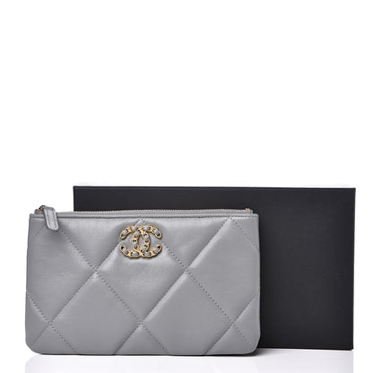Chanel Goatskin Quilted 19 Cosmetic Case Grey 8 of 8