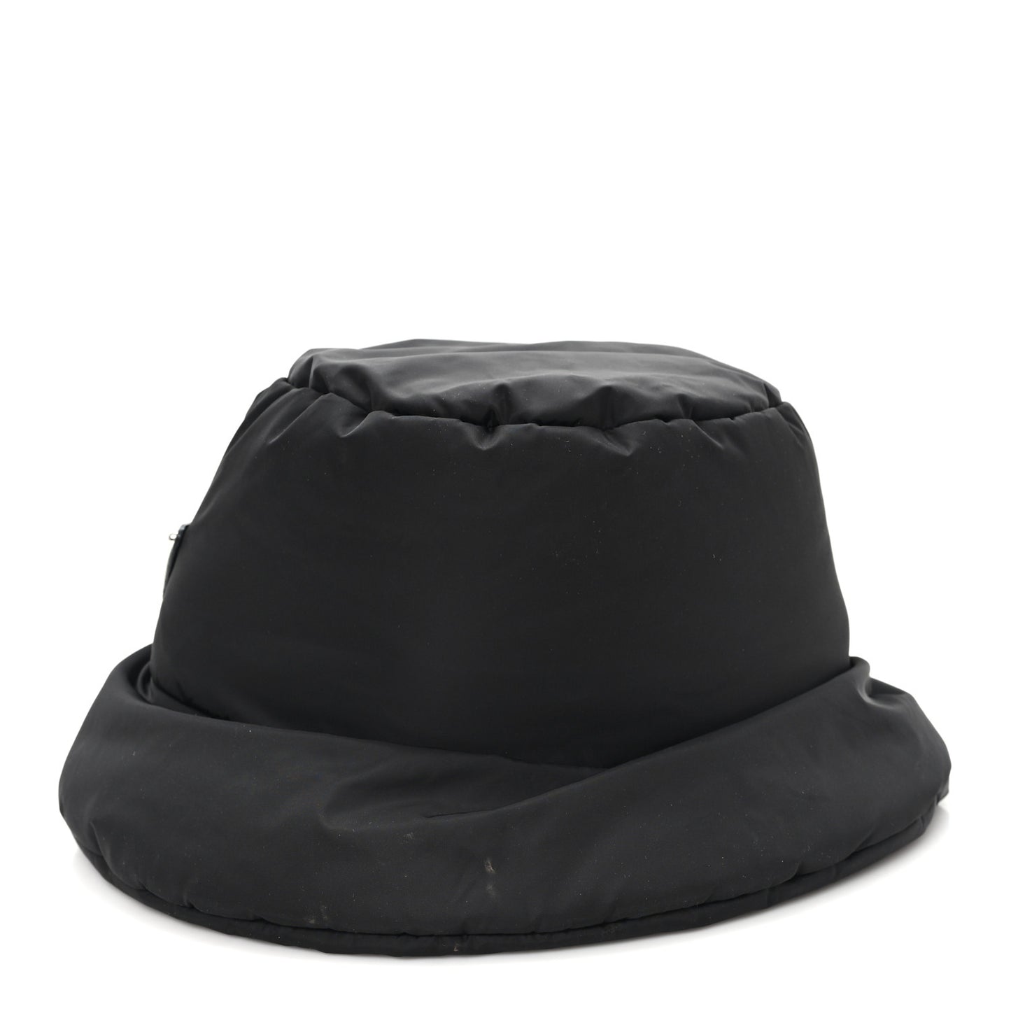 Re-Nylon Metal Triangle Logo Padded Bucket Hat M Black