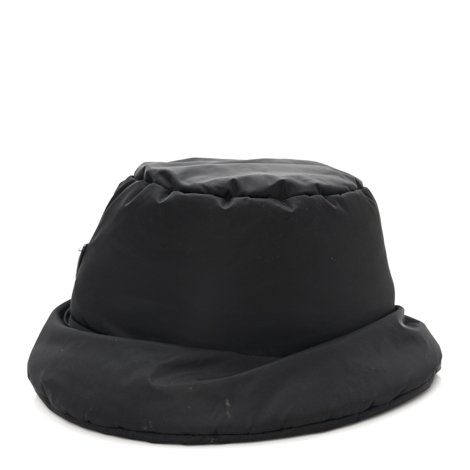 Prada Re-Nylon Metal Triangle Logo Padded Bucket Hat M Black 5 of 10