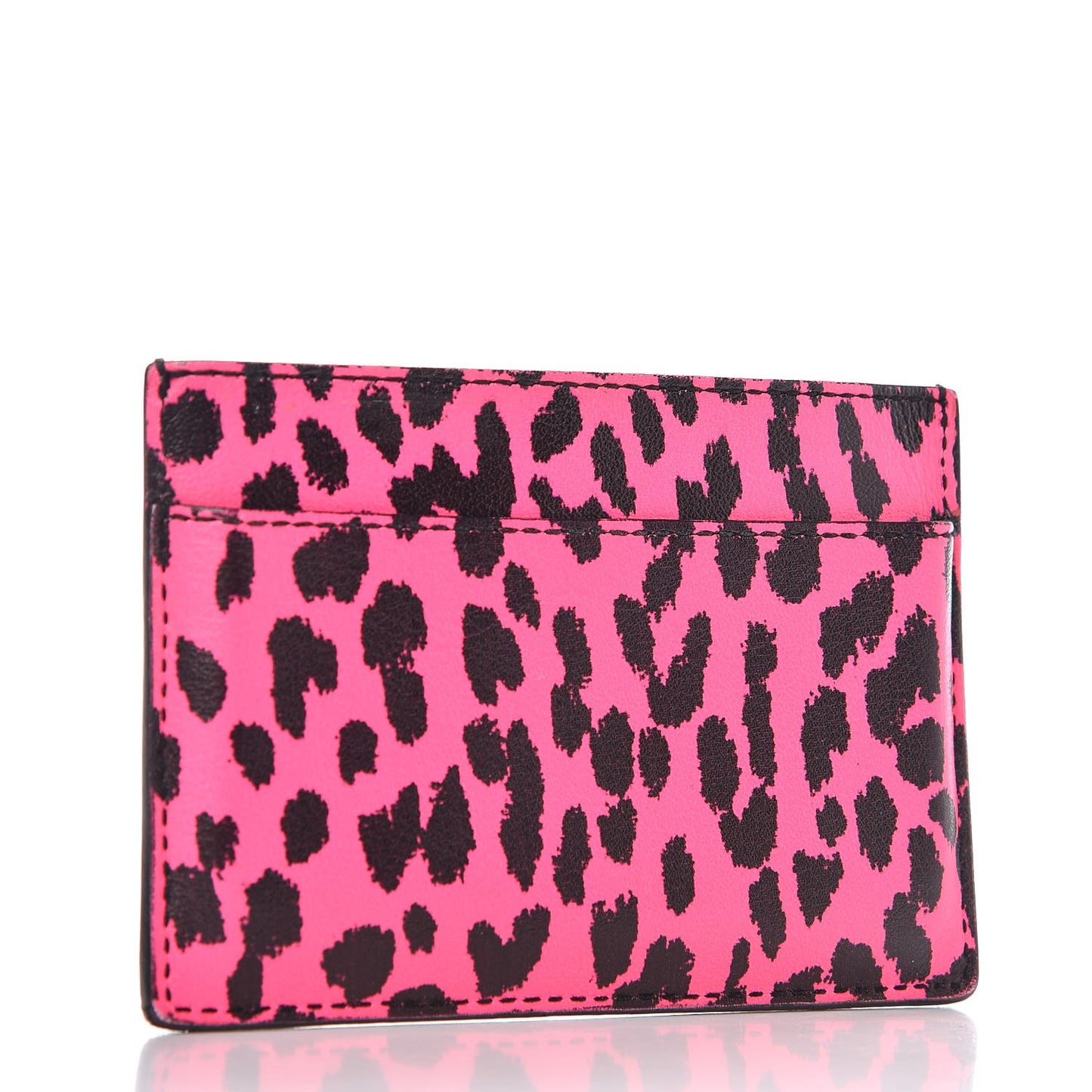 Grain De Poudre Classic Letters Credit Card Case Fuchsia Black
