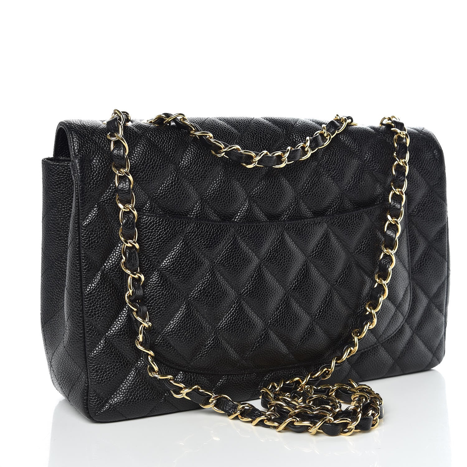 Chanel Caviar Quilted Jumbo Single Flap Black 4 of 14