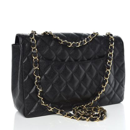 Chanel Caviar Quilted Jumbo Single Flap Black 4 of 14