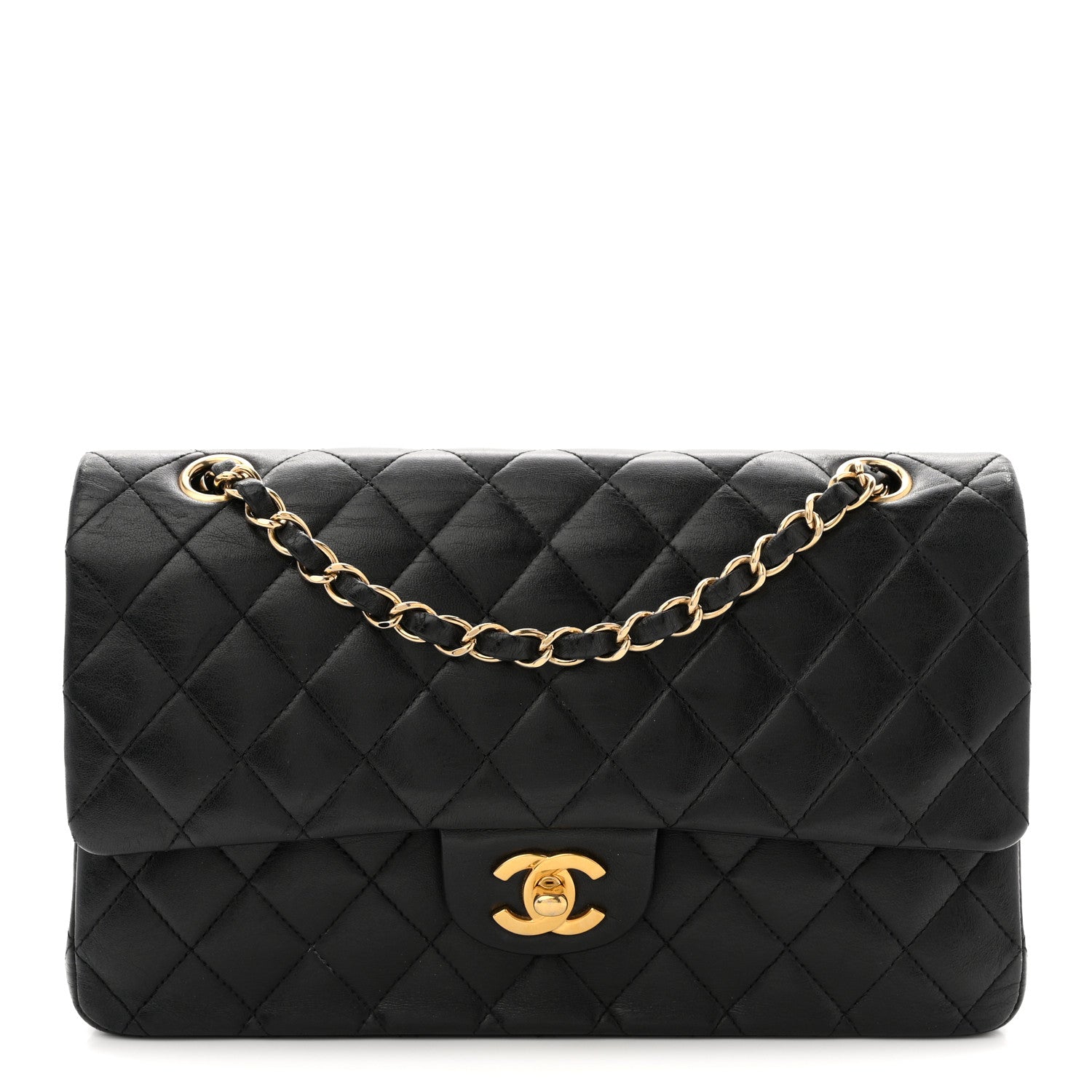 Chanel Lambskin Quilted Medium Double Flap Black 1 of 13