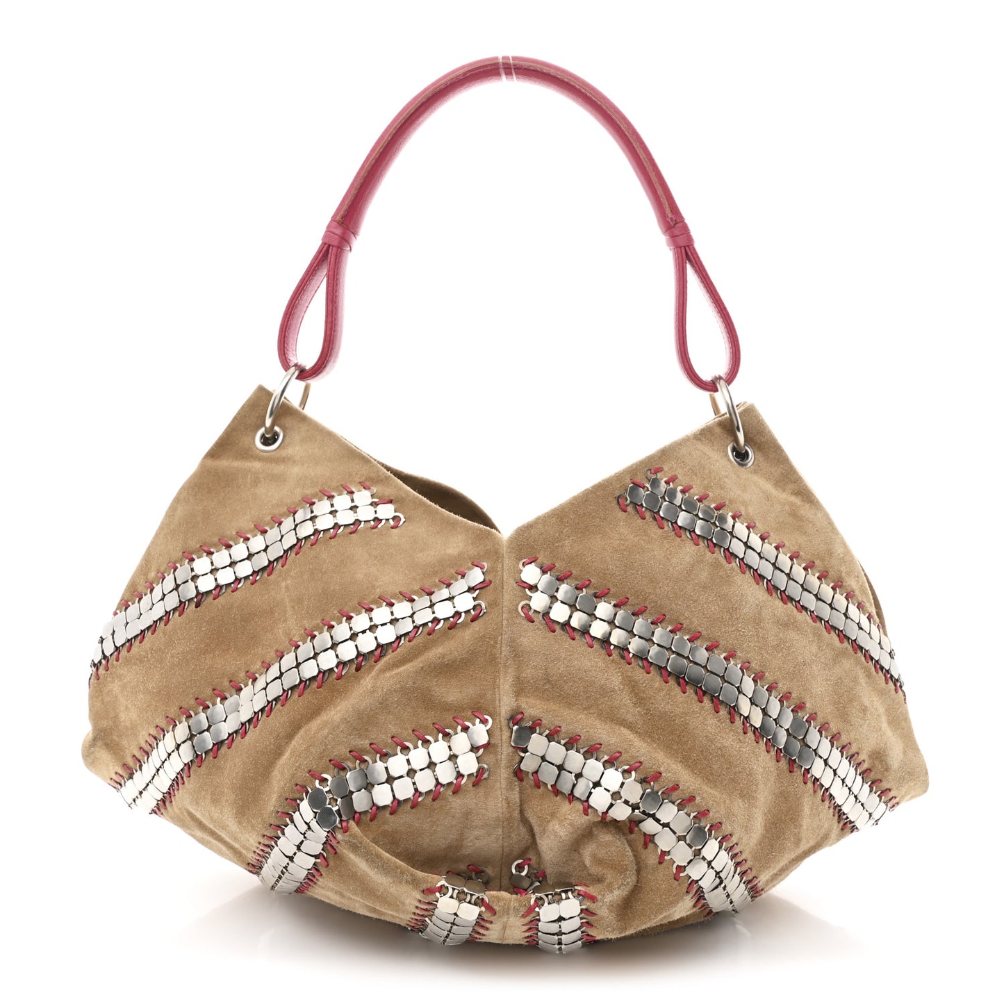 Nappa Velour Embellished Chrysler Aquilone Fortune Cookie Hobo Beige Pink