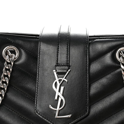 Saint Laurent Calfskin Y Quilted Monogram Large Loulou Shopper Black 7 of 9