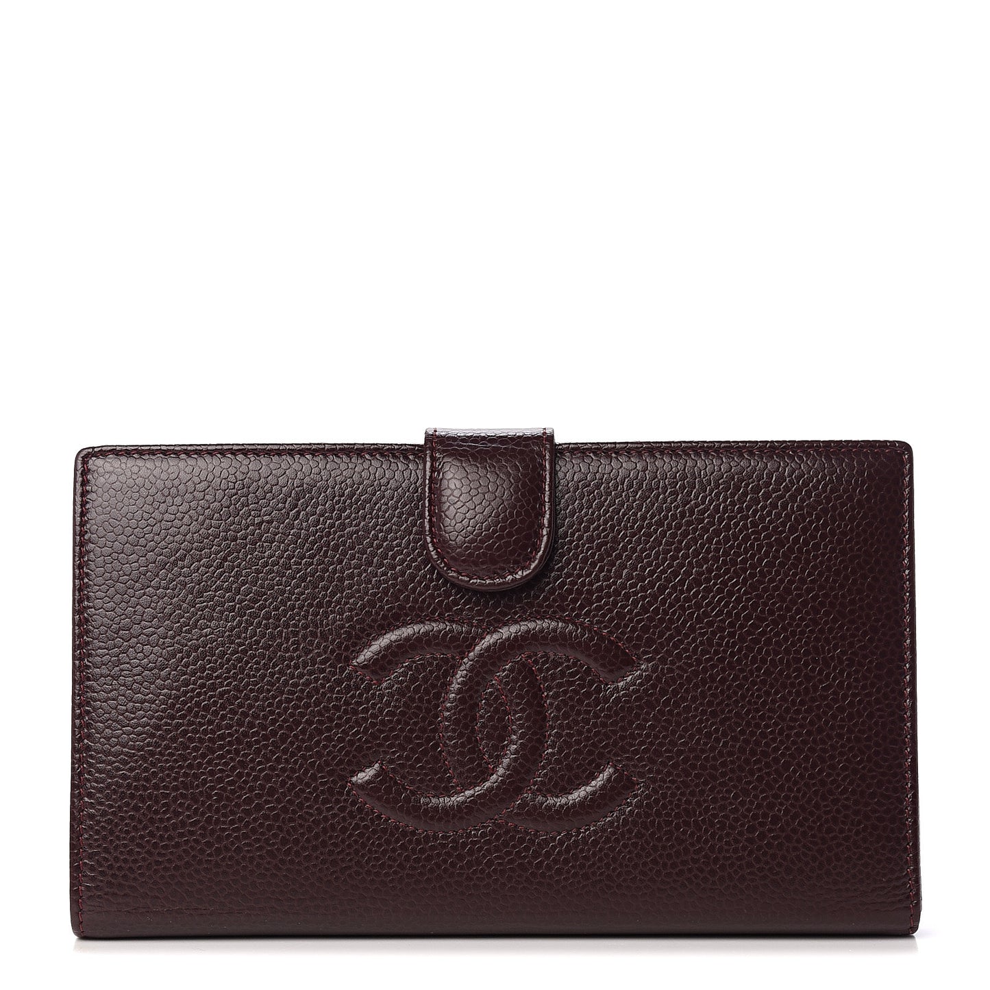 Caviar Timeless CC French Wallet Dark Bordeaux