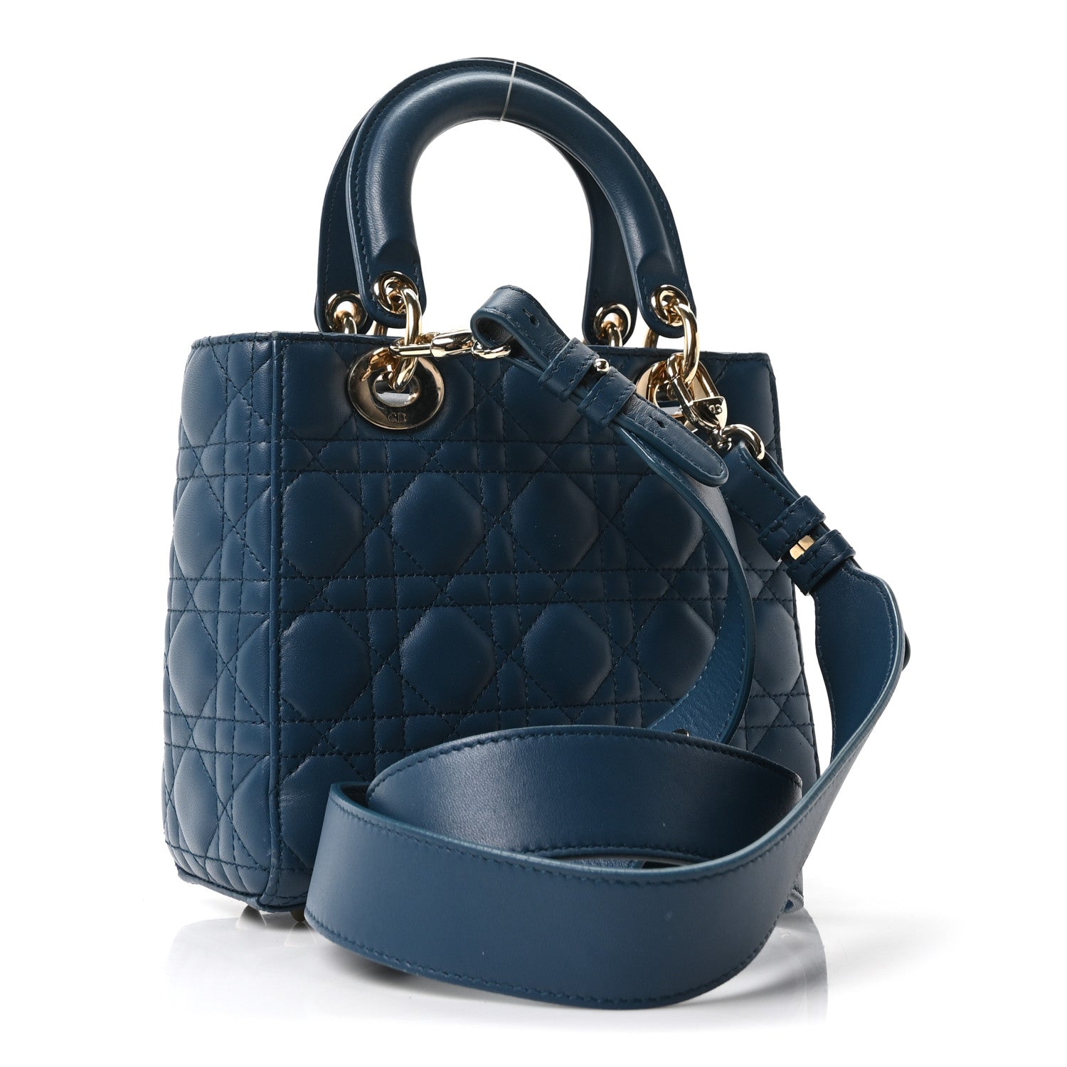 Christian Dior Lambskin Cannage Small My ABCDior Lady Dior Deep Ocean 3 of 10