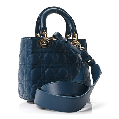 Christian Dior Lambskin Cannage Small My ABCDior Lady Dior Deep Ocean 3 of 10