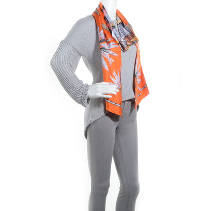 Hermes Silk Brazil Maxi Twilly Orange 2 of 8