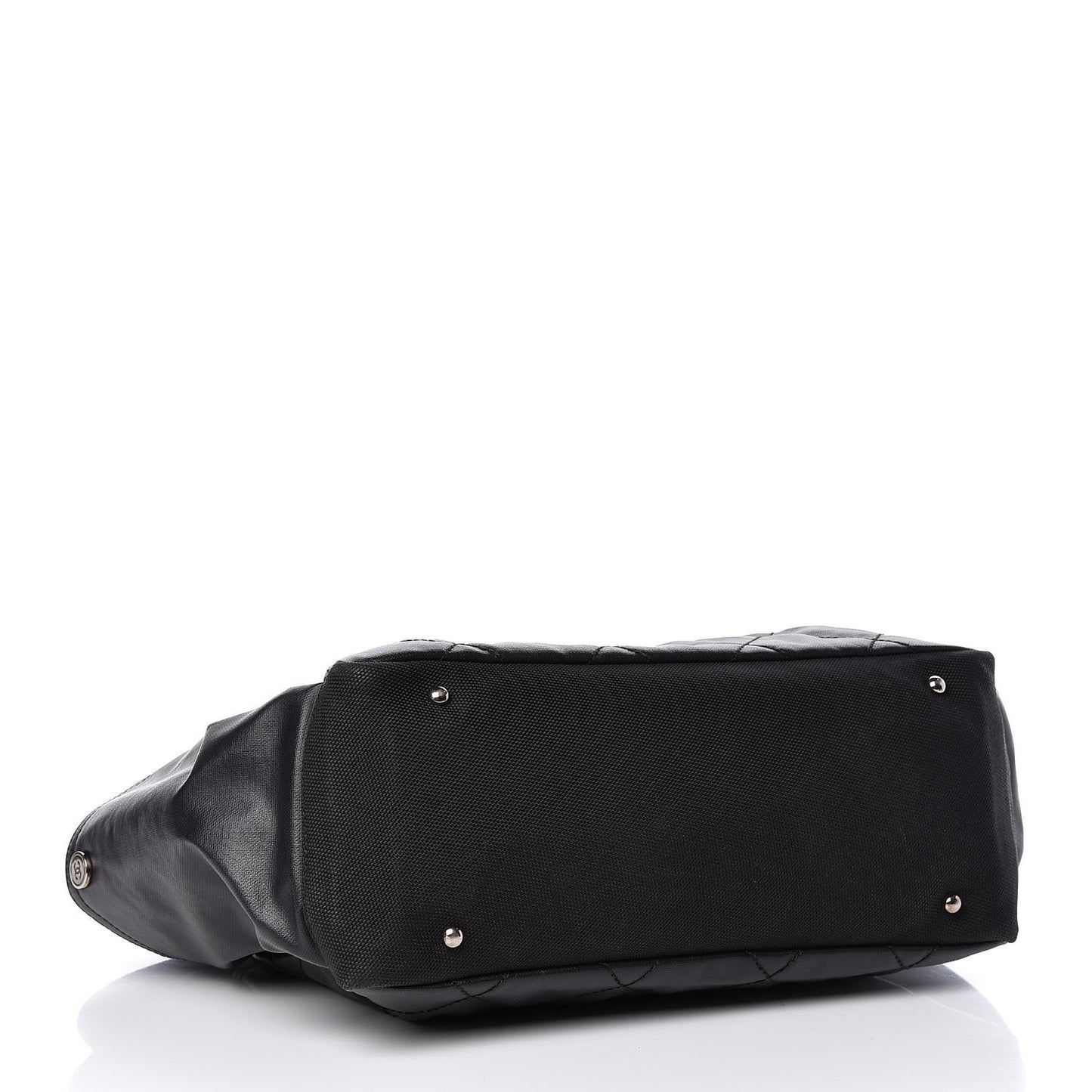 Coated Canvas Large Paris Biarritz Tote Black