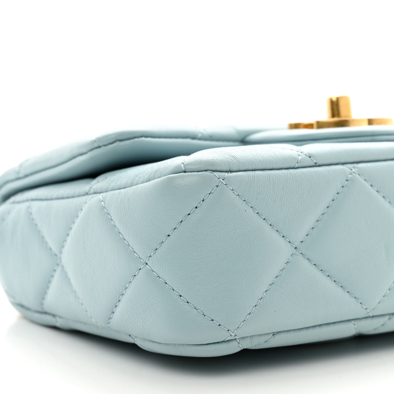 Chanel Lambskin Enamel Quilted Mini Pending CC Square Flap Light Blue 9 of 10