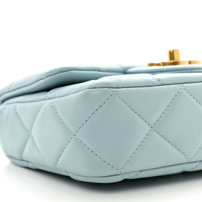 Chanel Lambskin Enamel Quilted Mini Pending CC Square Flap Light Blue 9 of 10