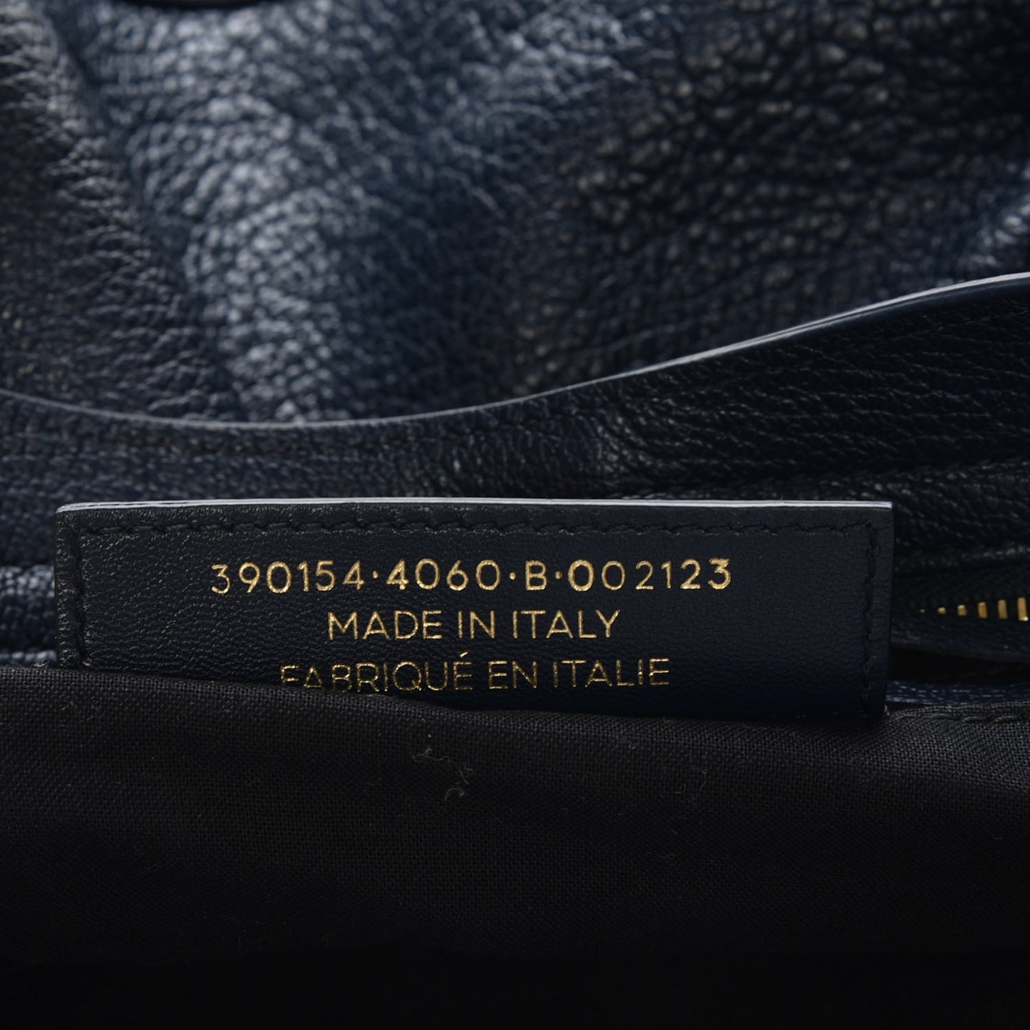Chevre Gold Metallic Edge Hardware City Bleu Nuit Dark Sea