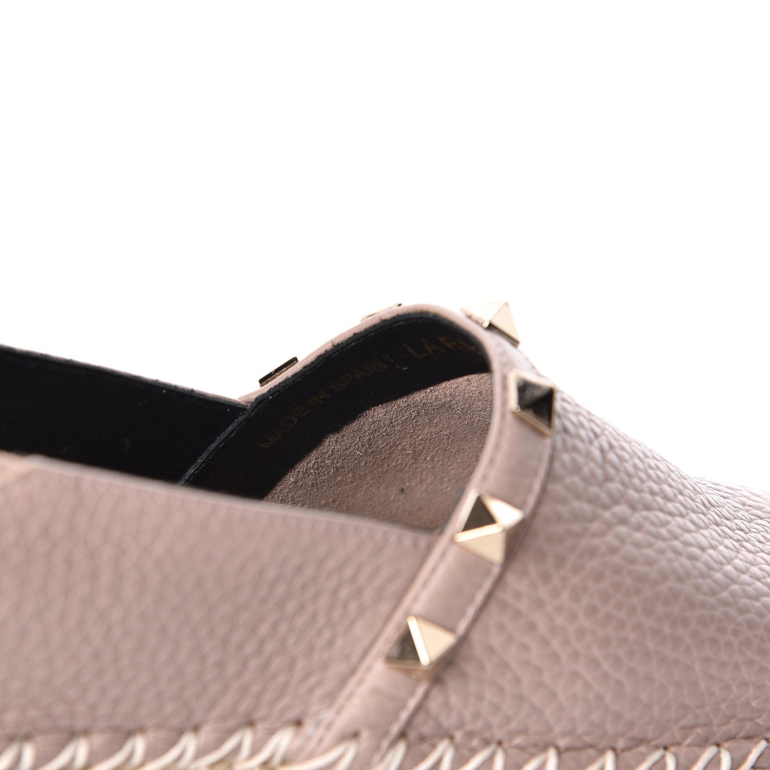 Valentino Garavani Pebbled Calfskin Rockstud Espadrilles 36 Poudre 8 of 10