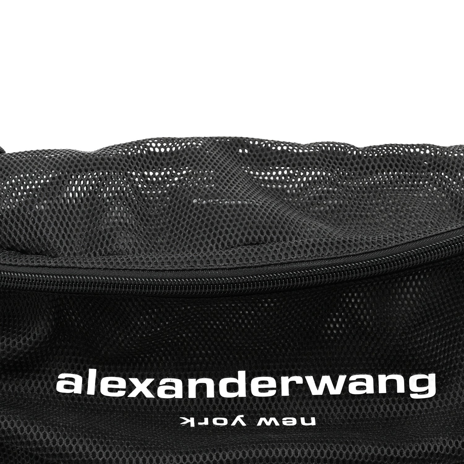 Alexander Wang Nylon Mesh Logo Printed Attica Gym Shoulder Bag Black 7 of 11