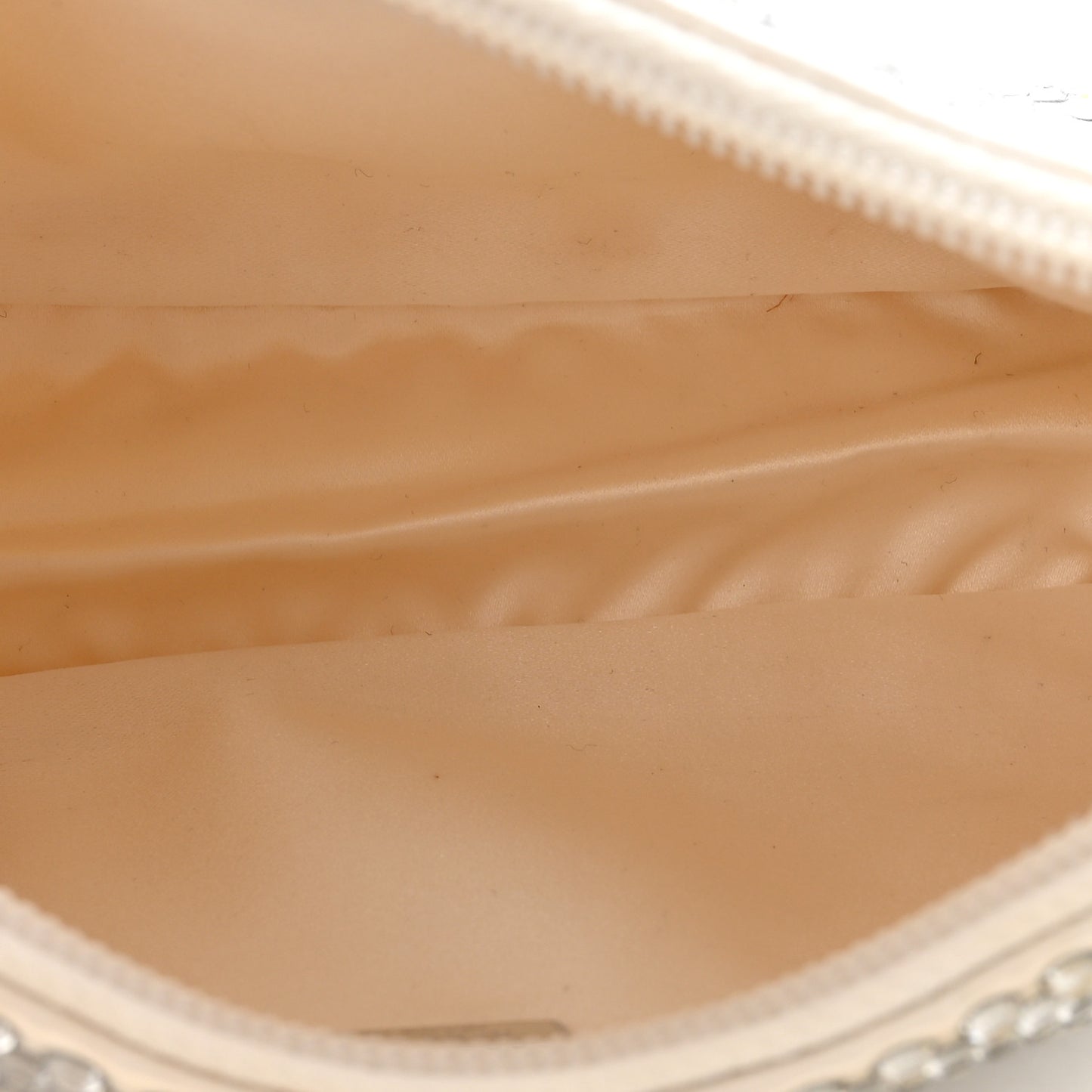 Satin Crystal Mini Re-Edition 2000 Bag White