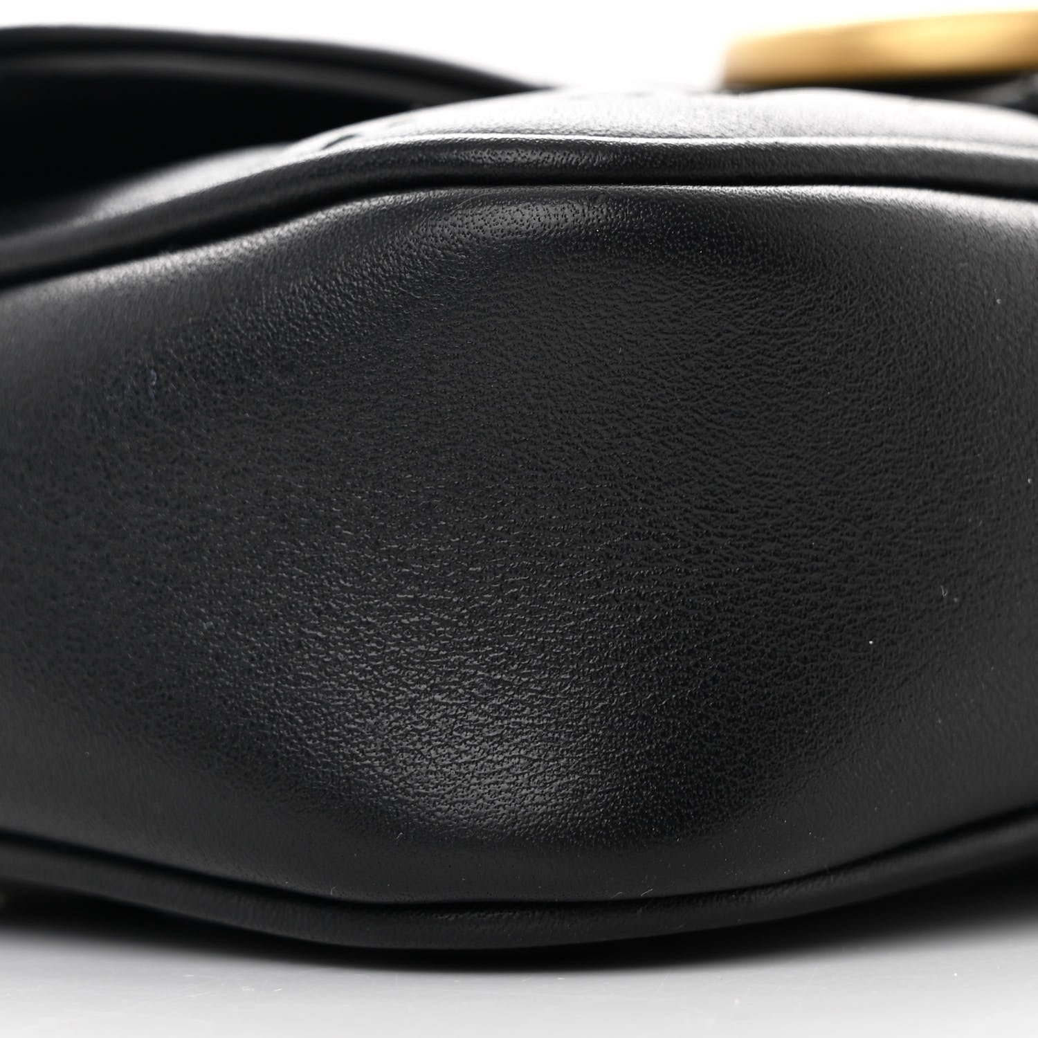 Gucci Calfskin Matelasse Super Mini GG Marmont Shoulder Bag Black 9 of 10